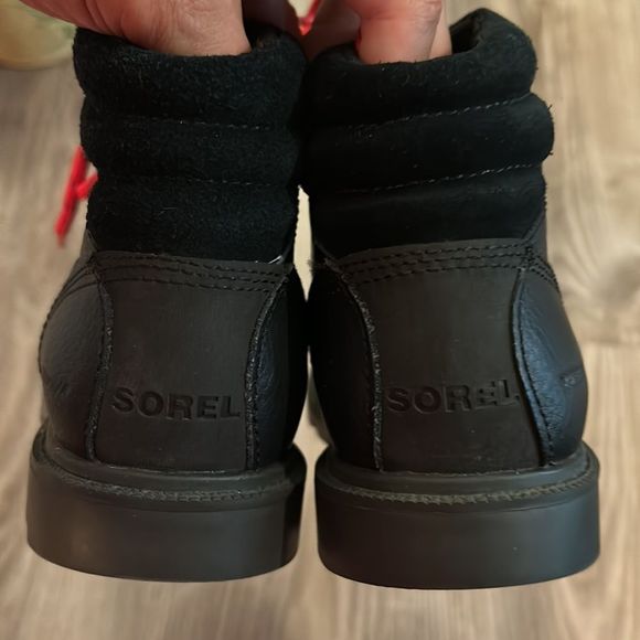 BRAND NEW BOYS SOREL BLACK LEATHER WATERPROOF MADSON HIKING BOOT SIZE 2 - Picture 6 of 8